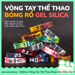 Vòng Tay Thể Thao Thời Trang Nhựa Dẻo Gel Silica Phong Cách Đội Tuyển, Tuyển Thủ Bóng Rổ Basketball