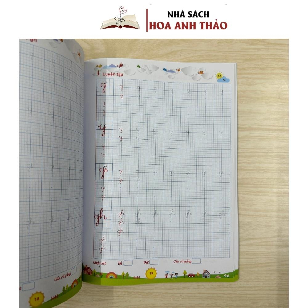 Ảnh Sách Luyện viết chữ thường, chữ hoa cỡ nhỏ, theo nhóm - Hạ cỡ chữ tròn 1 ô ly 3
