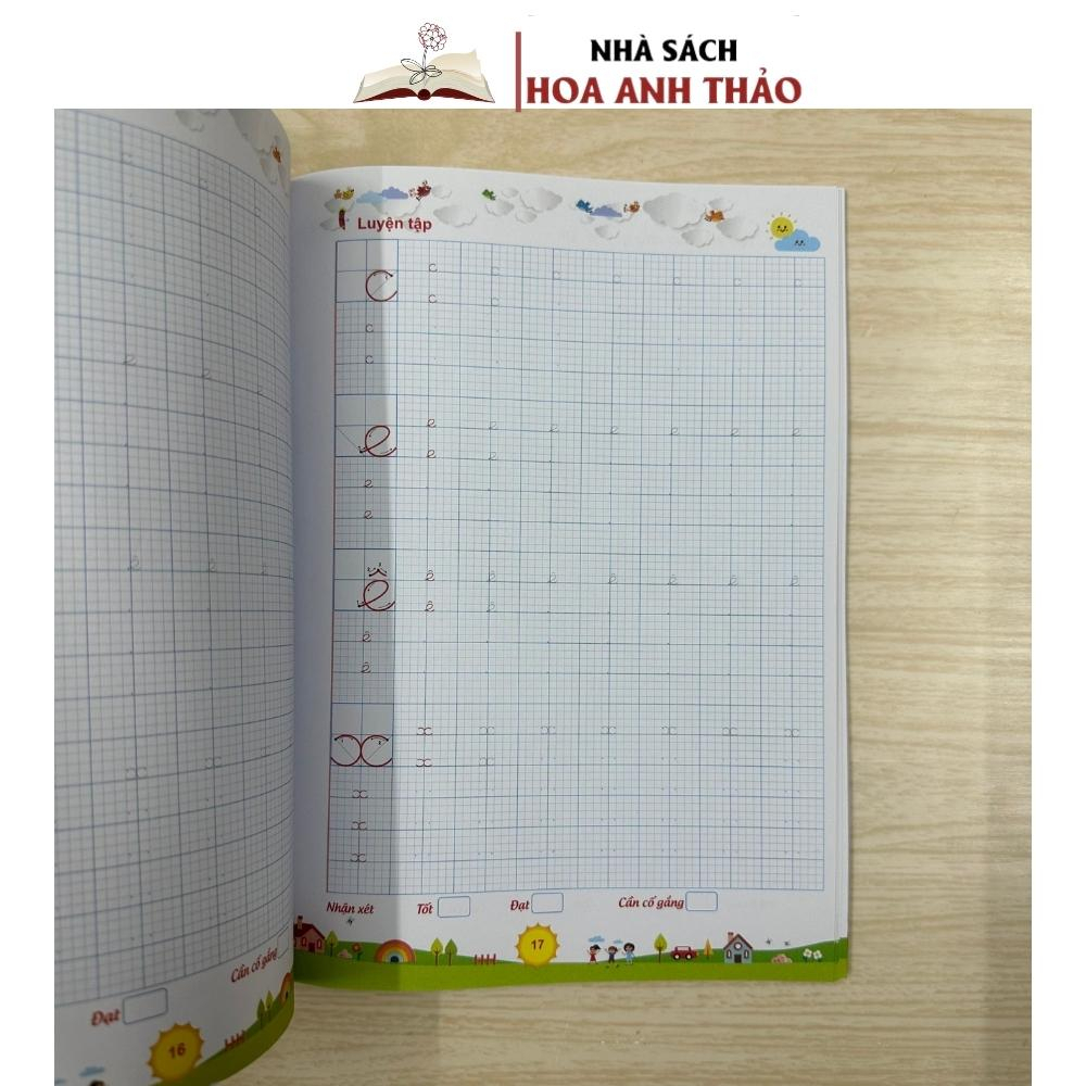 Ảnh Sách Luyện viết chữ thường, chữ hoa cỡ nhỏ, theo nhóm - Hạ cỡ chữ tròn 1 ô ly 4