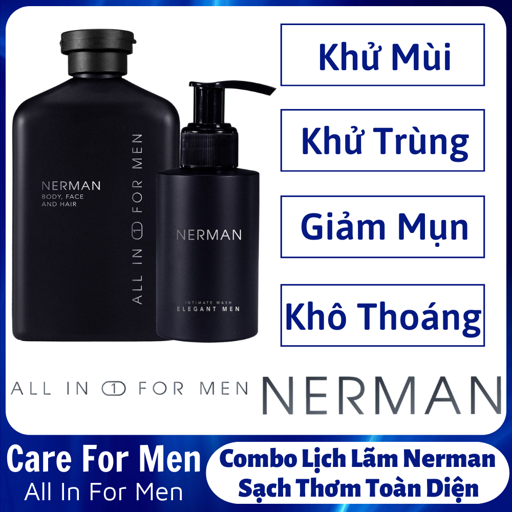 Combo Lịch Lãm Nerman Dung Dịch Vệ Sinh Nam & Dầu Gội Đầu Hương Nước ...