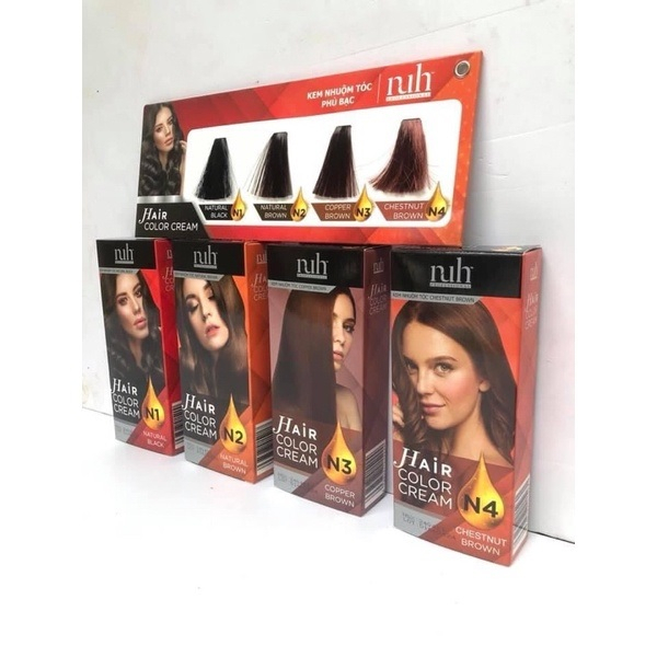 Kem nhuộm tóc phủ bạc - Nuh - Đã có sẵn trợ nhuộm (60ml x 2)