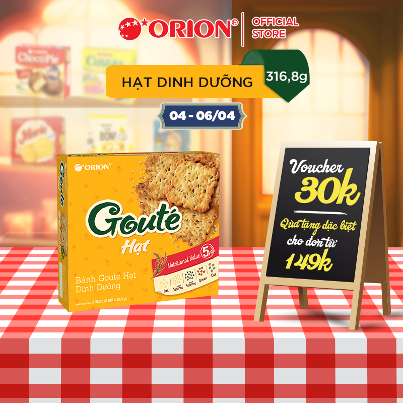 Hộp 8 gói bánh Orion Goute Hạt dinh dưỡng (316,8G) | Shopee Việt Nam
