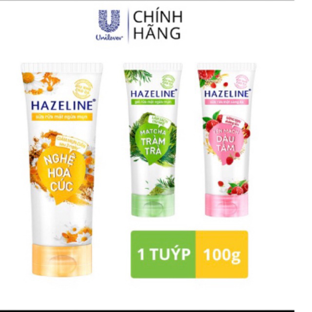 HAZELINE sữa / gel rửa mặt tràm trà cica 100gr