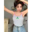 FREESHIP ÁO HAI DÂY SỌC NGANG THÊU NGỰC CO GIÃN VINTAGE
