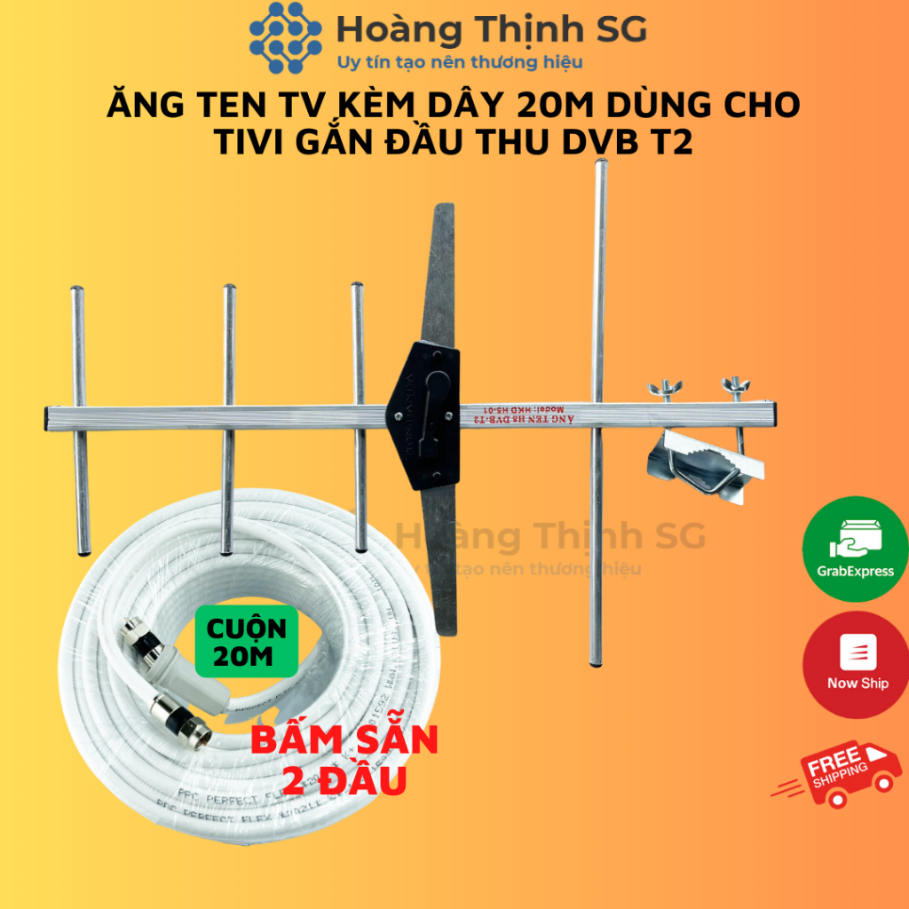 Anten tivi H5-01 kèm dây 15m dùng cho tivi gắn đầu thu DVB T2 ...