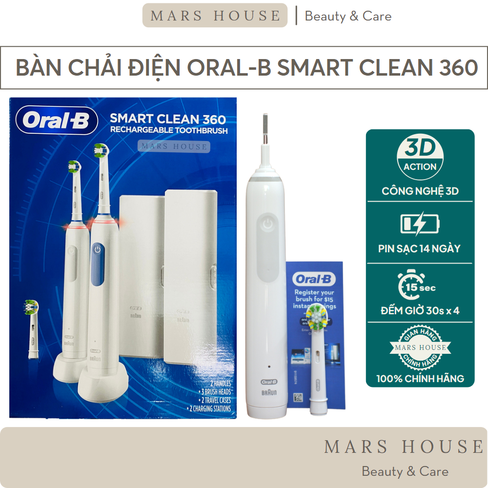 Bàn Chải Điện Oral-B Smart Clean 360 | Shopee Việt Nam