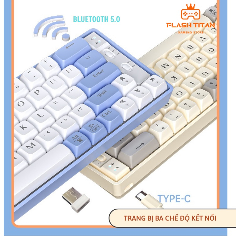 Bàn Phím Cơ Mini Không Dây HOTSWAP LANGTU GK65 GoldenSwitch | Shopee ...