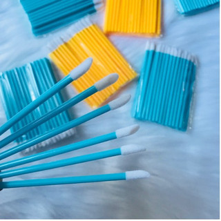 Tăm tháo mi đầu to  LASHES SUPPLY 50 cây,Tăm bông vệ sinh mi, tăm tháo mi đầu to