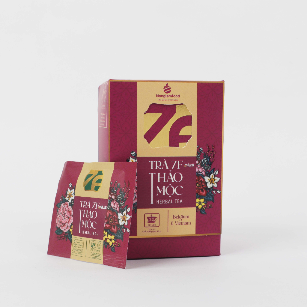 Trà Thảo Mộc 7F Plus hỗ trợ giảm cân, thanh nhiệt, mát gan Nonglamfood 40g (20 gói x 2g)/hộp | 7F Plus Herbal Tea