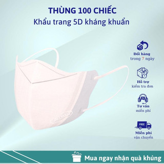 Thùng 500 chiếc khẩu trang 5D ECO mask chống Nắng Chống Tia UV Bộ Lọc 3 Lớp Kháng Khuẩn