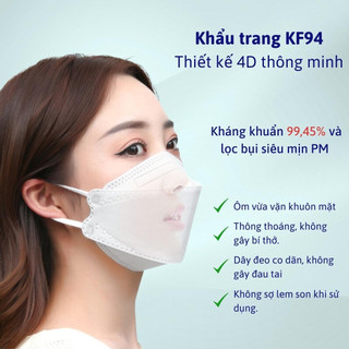Khẩu Trang KF94 chống Tia UV Chống Nắng 4 Lớp Chống Bụi Mịn ,Thùng 300- 100 Chiếc - Duy Thường Mask