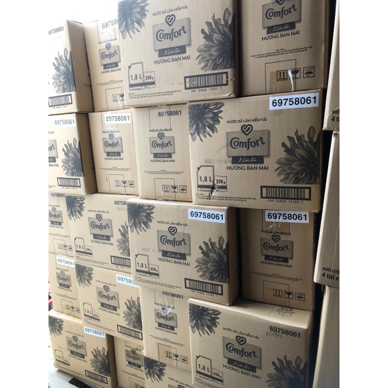 Nước xả vải Comfort Xanh 1 Lần Xả Túi 1,8l tặng