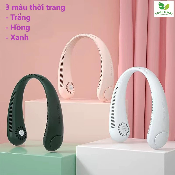 Quạt Làm Mát Thể Thao Treo Quạt Làm Mát 3 Tốc Độ 360 ° Quạt Đeo Cổ Mini Quạt đeo cổ không cánh, quạt mini đeo cổ quạt đe