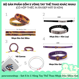 [Sẵn VN - Hỏa Tốc] Set Bộ 5 In 1 Kiểu Vòng Tay Thể Thao Thời Trang Phong Cách Đội Tuyển, Tuyển Thủ Bóng Rổ Basketball