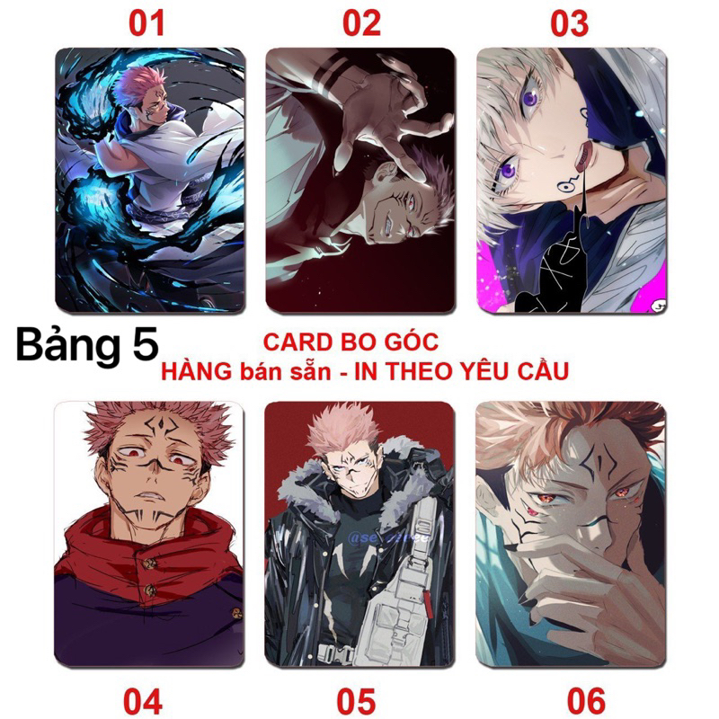 Thẻ card bo góc yuji itadori JuJutsu kaisen 6 ảnh khác nhau/ Card hình ...