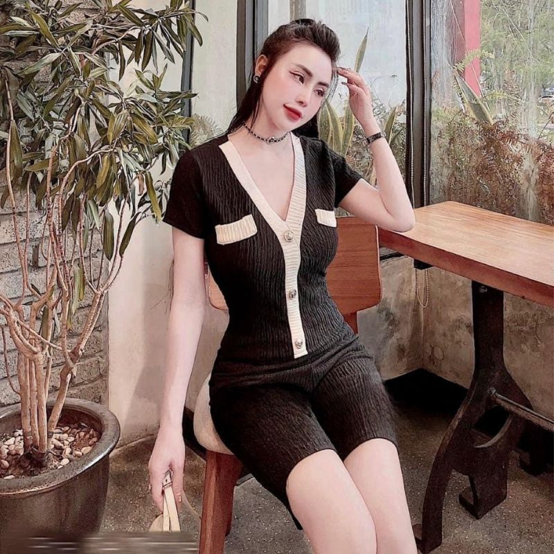 Đồ bộ nữ quần lửng ngố bigszie chất vải sốp hot trend ESHOP Đồ bộ đồ mặc nhà bigsize đẹp dễ thương đi chơi ngủ DB40