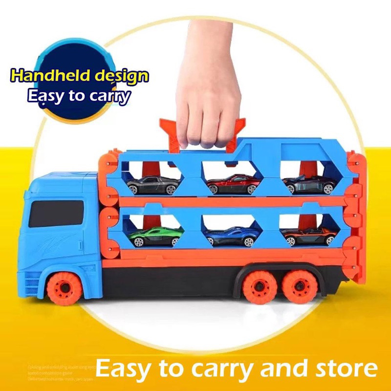 Đồ Chơi Xe Tải Biến Hình Tặng Kèm Xe Dài 1m65 Đường Đua Xe Cho Bé - Đồ Chơi Cho Bé PUKAPI