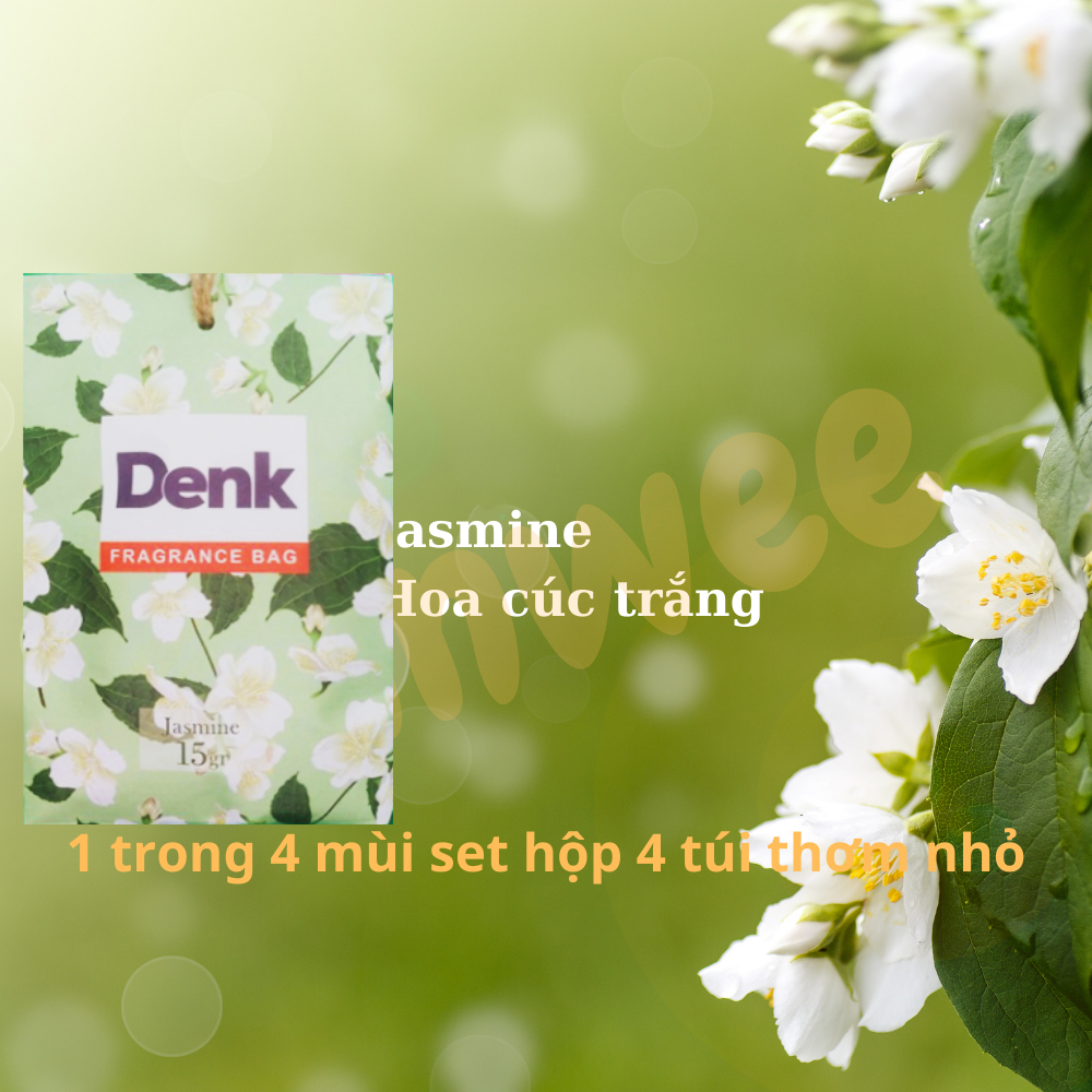 Túi thơm để tủ quần áo Denkclin hộp 4 gói mùi hoa thiên nhiên thơm phòng ngủ treo xe nhà vệ sinh