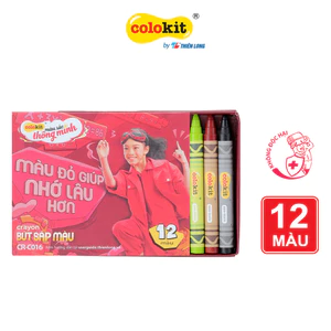 Combo 3-5-10 Sáp màu Colokit CR-C016,Màu sắc tươi sáng đúng chuẩn màu mỹ thuật. Tô mịn, ít bụi, màu phủ đều, bền màu.