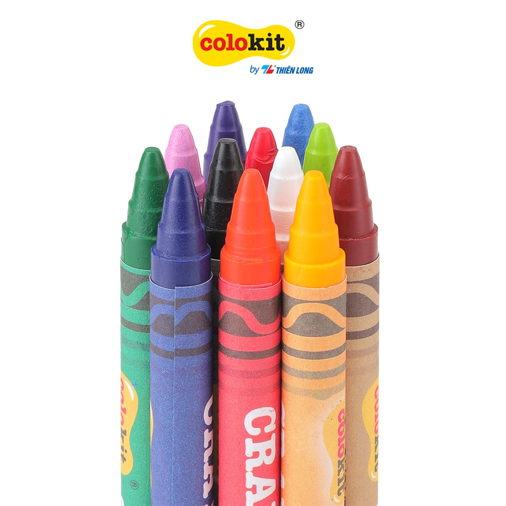 Combo 3-5-10 Sáp màu Colokit CR-C016,Màu sắc tươi sáng đúng chuẩn màu mỹ thuật. Tô mịn, ít bụi, màu phủ đều, bền màu.