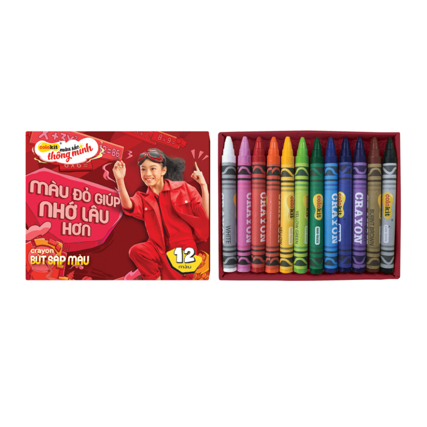 Combo 3-5-10 Sáp màu Colokit CR-C016,Màu sắc tươi sáng đúng chuẩn màu mỹ thuật. Tô mịn, ít bụi, màu phủ đều, bền màu.