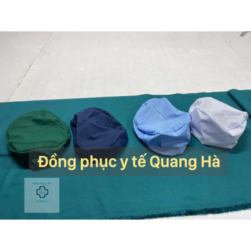 Mũ đội đầu y tế nhiều màu- vải Lon Nhật - Mũ vải blu công nghệ trùm đầu, mũ công nhân trùm đầu, mũ vải bếp, nhân viên.