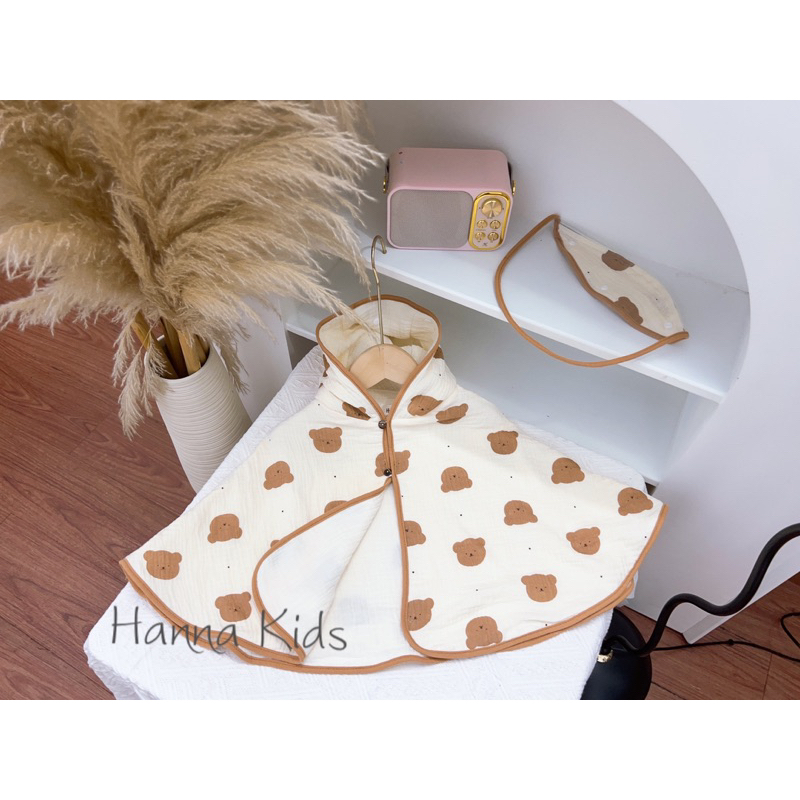 Áo Choàng Xô Muslin Mềm Mại Họa Tiết Cho Bé Trai Bé Gái Phù Hợp Làm Áo Khoác Nhẹ Liena'S Closet