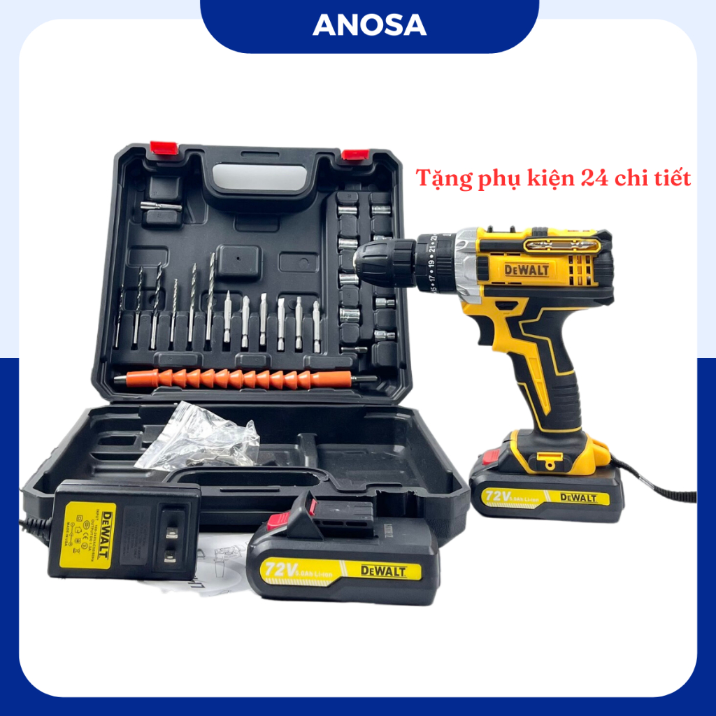 Máy khoan pin Dewalt 72v, máy khoan cầm tay 3 chức năng có búa tặng kèm ...