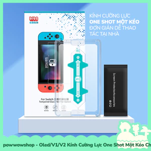 OLED/V1/V2 Kính Cường Lực One Shot Một Kéo Tiện Lợi Dành Cho Máy Game Nintendo Switch