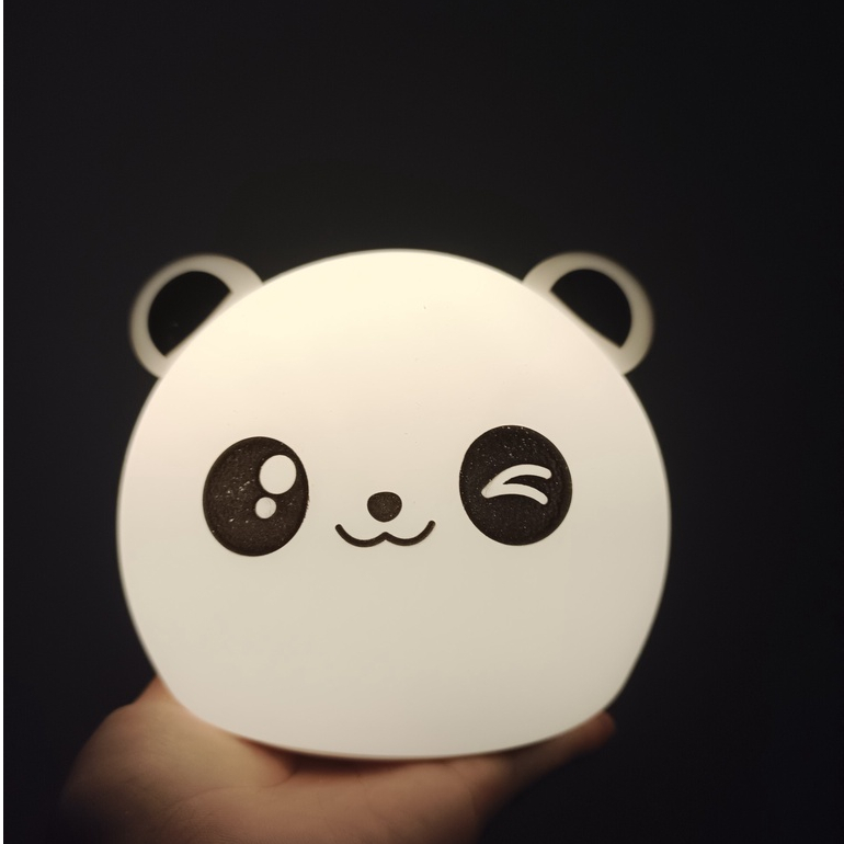 Đèn ngủ silicone Panda cảm ứng, sạc USB chuyển 7 màu