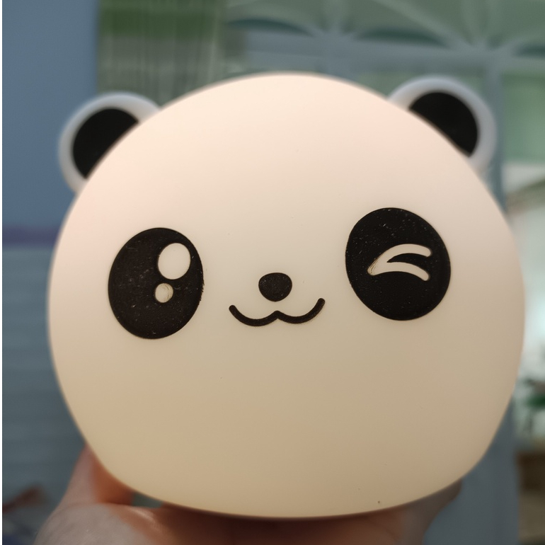 Đèn ngủ silicone Panda cảm ứng, sạc USB chuyển 7 màu