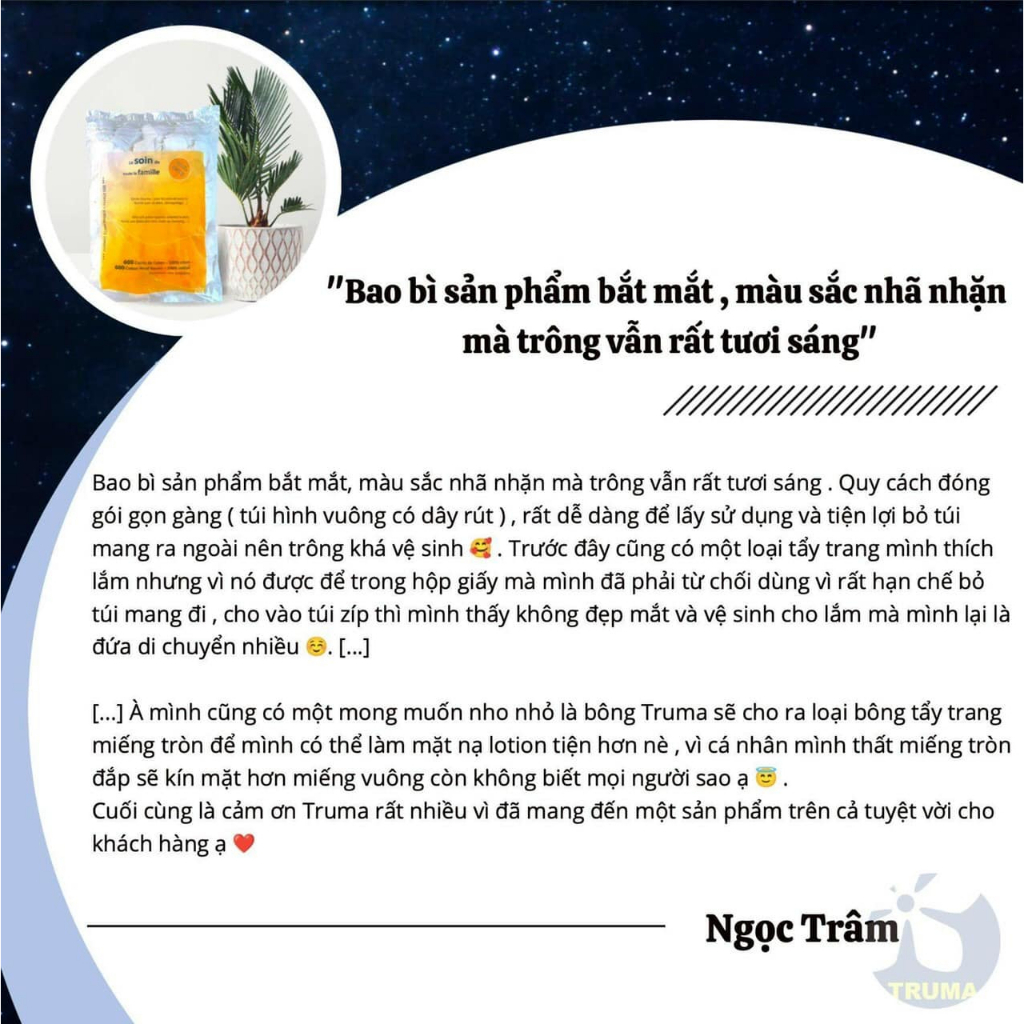 BÔNG TẨY TRANG TRUMA 600 MIẾNG CỦA PHÁP