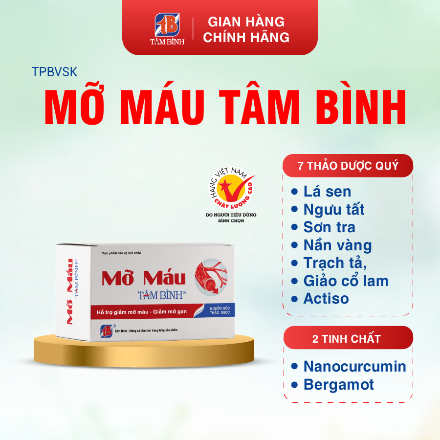 Ảnh Mỡ Máu Tâm Bình - Hỗ trợ giảm mỡ máu, giảm mỡ gan 2