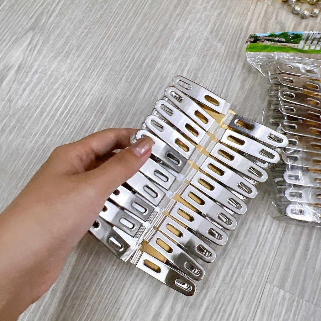 Bộ 20 kẹp inox , kẹp quần áo . kẹp chăn mền cao cấp siêu bền đep