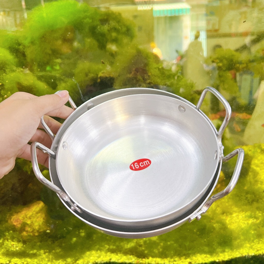 Chảo nhôm  sâu lòng đáy bằng xi đục TH -- Chảo chiên trứng, chiên thức ăn