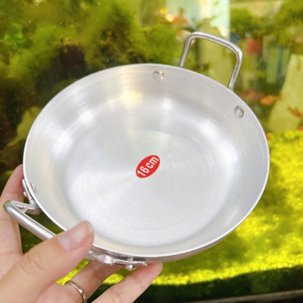 Chảo nhôm  sâu lòng đáy bằng xi đục TH -- Chảo chiên trứng, chiên thức ăn