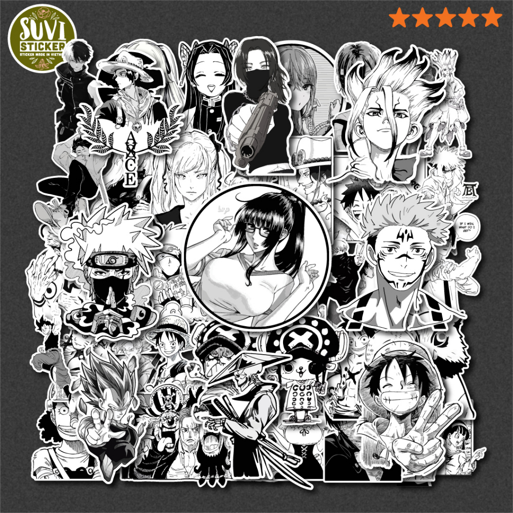 Sticker BW Anime chống nước sticker dán mũ bảo hiểm, laptop, điện thoại ...