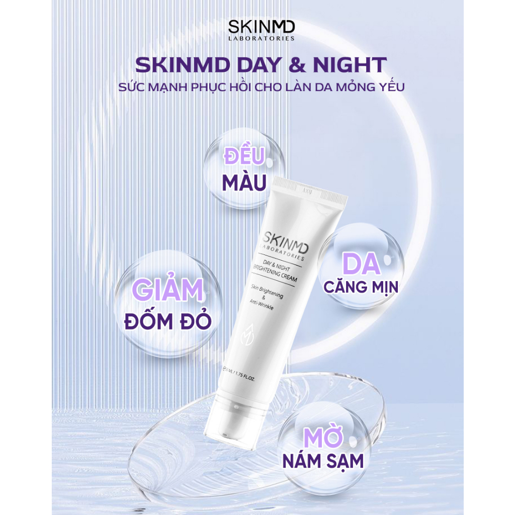 Ảnh Kem Dưỡng Trắng Da, mờ nám và ngăn chặn hình thành Melanin Skinmd Day & Night Brightening Cream 50ml 4
