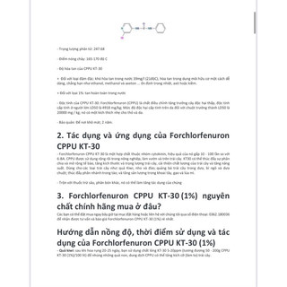 Chất tăng kích thước trái cây - Cytokinin CPPU KT-30 1% (100g)