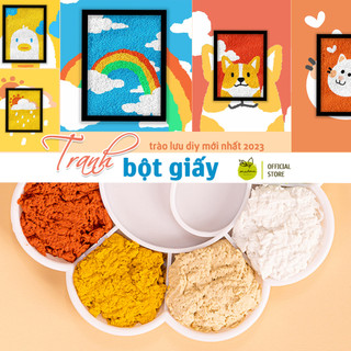 Set tranh bột giấy MADOCA tranh trang trí nhà cửa, tranh bột giấy tự làm size A5
