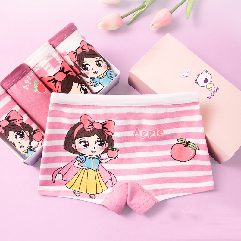 [Thanh Lý Chíp đùi bé gái] Combo 4 quần chíp bé gái cotton mềm mại, quần chip cho bé chất liệu cotton co giãn 4 chiều