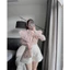 SET ÁO VOAN TƠ CỔ BÈO ĐÍNH TAG NƠ & SHORT⚡HỎA TỐC⚡ MEOINDAHOUSE