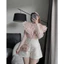 SET ÁO VOAN TƠ CỔ BÈO ĐÍNH TAG NƠ & SHORT⚡HỎA TỐC⚡ MEOINDAHOUSE
