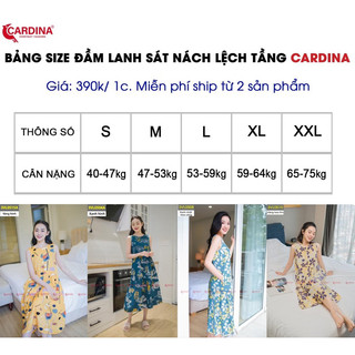 (Sẵn) 6VXL01Đầm nữ CARDINA chất liệu lanh dài bèo tầng sát nách 6VXL01