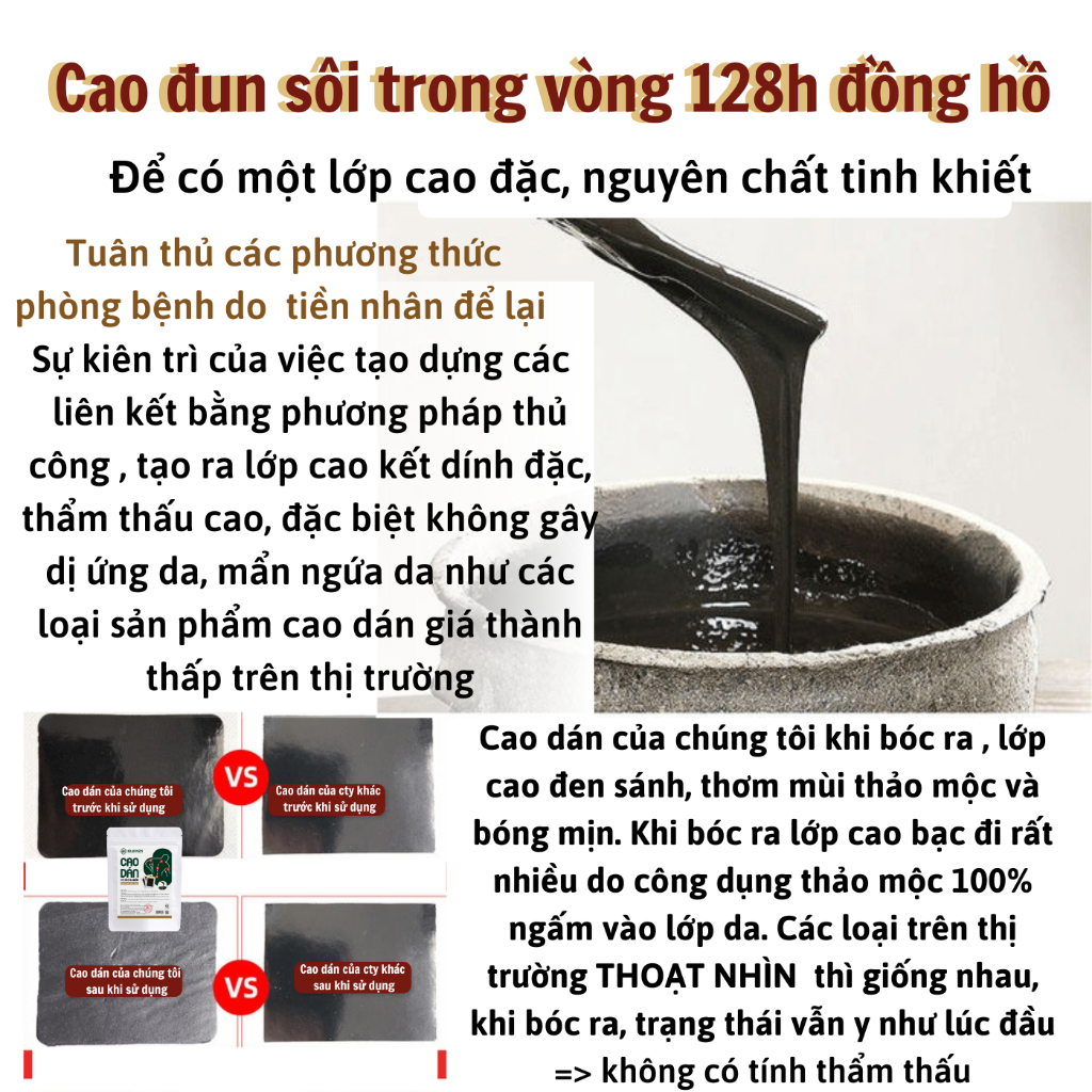 Cao dán xương khớp Calen Nature Farm cho người đau lưng, đau cổ vai gáy, đau khớp gối,đau thần kinh tọa bịch 3 miếng lớn