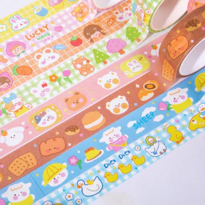 5 cuộn Washi nhiều hình cute dễ thương, Washi tape nhiều size giá siêu rẻ dùng trang trí sổ tay, vật dụng