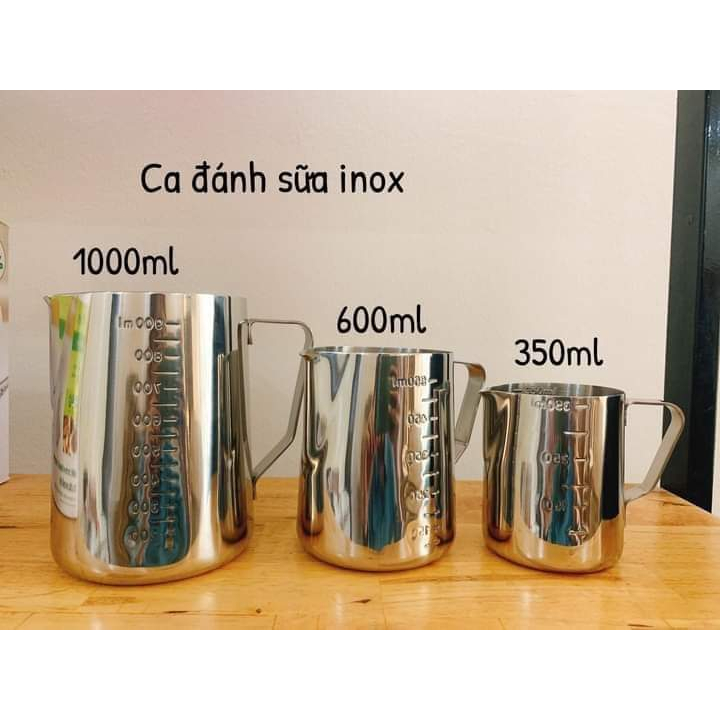 Ca đánh sữa inox (có vạch chia) 350ml - 600ml - 1000ml | Shopee Việt Nam