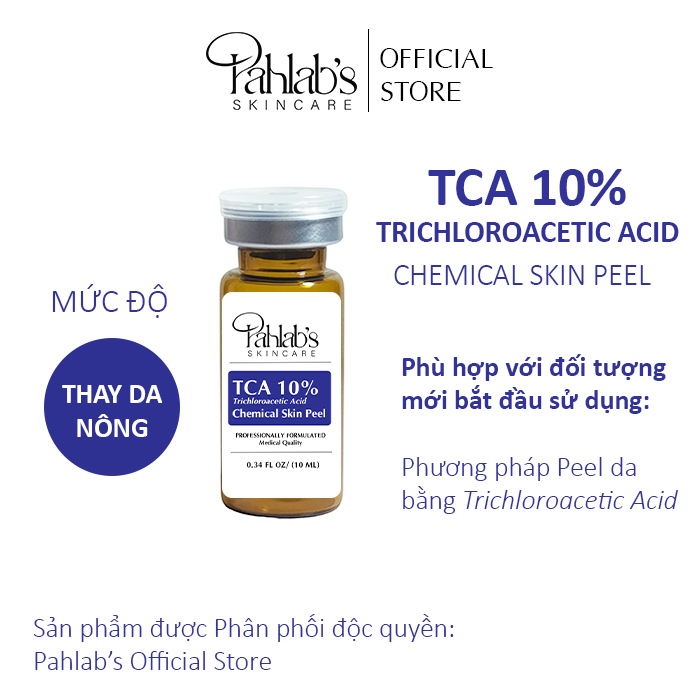 TCA 10, TCA 15, TCA 20 Trichloroacetic Acid Chemical Skin Peel 3 Mức Độ Pahlab