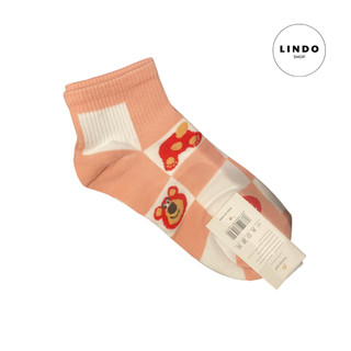 Tất cổ ngắn nữ Gấu Dâu phong cách Hàn Quốc hiện đại LINDO - Tất/ vớ chất liệu cotton thấm hút mồ hôi, thoáng khí