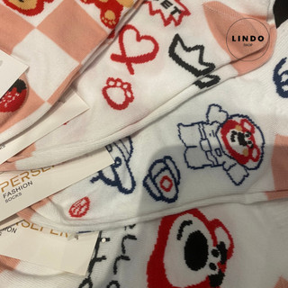 Tất cổ ngắn nữ Gấu Dâu phong cách Hàn Quốc hiện đại LINDO - Tất/ vớ chất liệu cotton thấm hút mồ hôi, thoáng khí